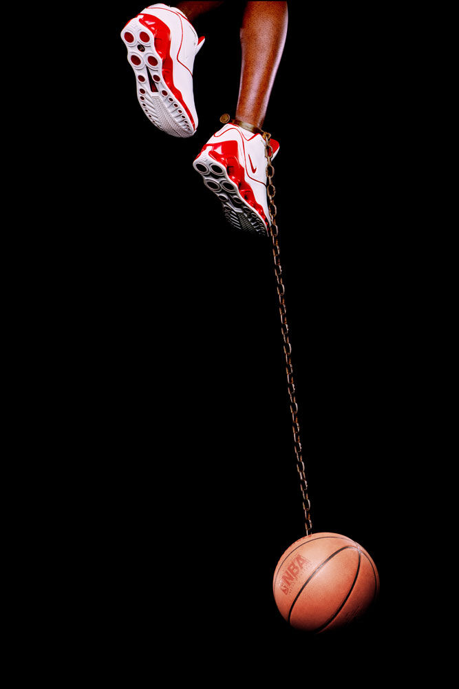 hank willis thomas basketball and chain
